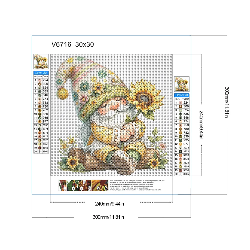 Diamond Painting - Full Round Drill - Easter Gnome(Canvas|30*30cm)