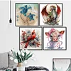 4 PCS Animal - Full Embroidery 3 Strands 11CT Stamped Cross Stitch - 40*40CM