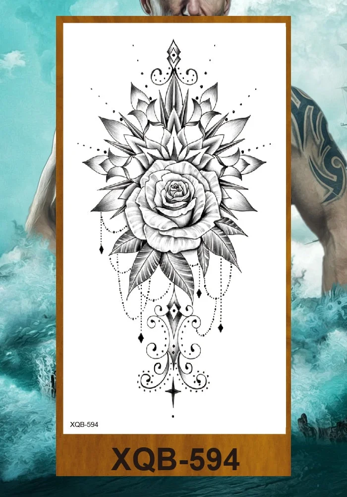 Temporary Tattoos Stickers Woman Arm Neck Chest Fake Necklace Tattos Girl Flower Cute Pussy Cat Body Makeup Waterproof Serpenti