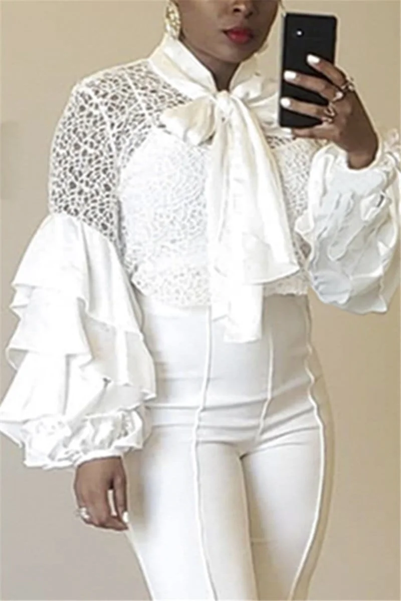Stylish Multilayer Ruffle Sleeve Top