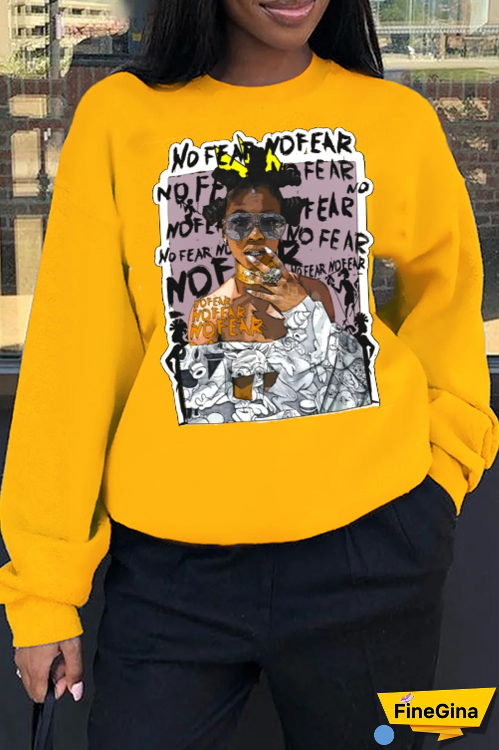 White Street Vintage Print Patchwork O Neck Tops