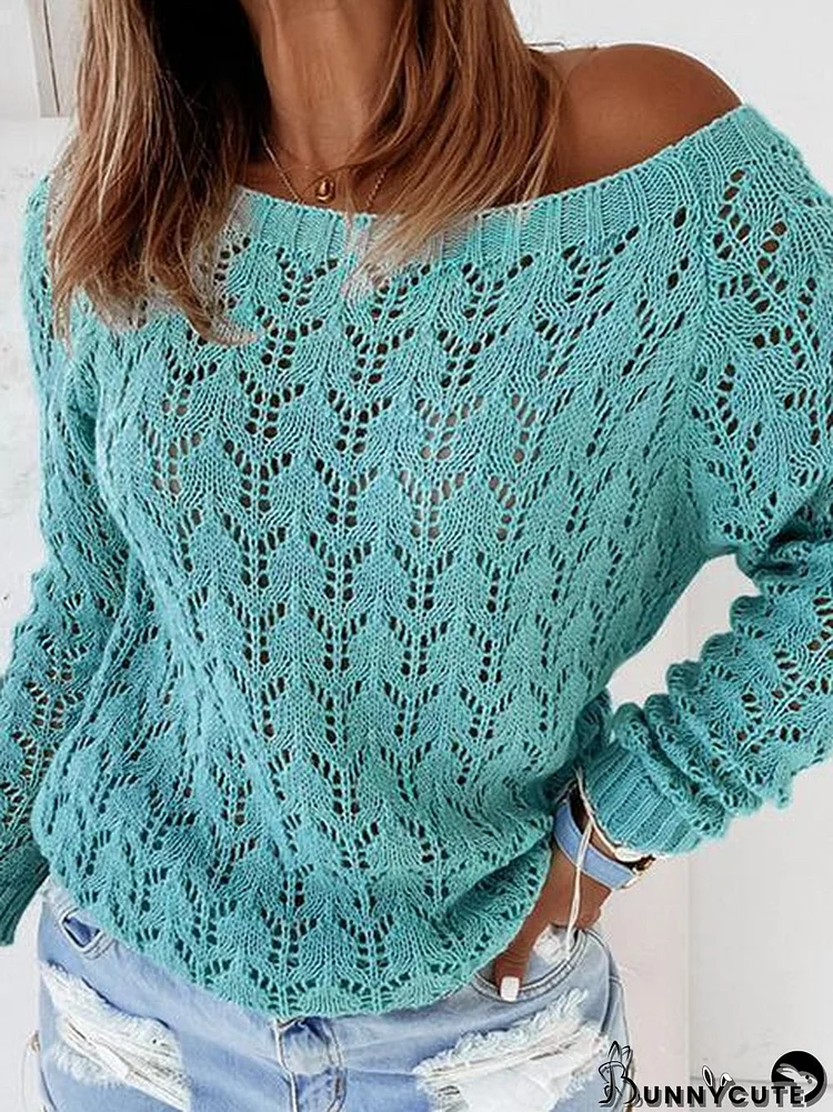 Hollow Round Neck Knit Sweater