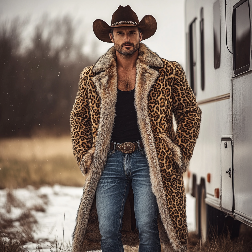 Western Cowboy Winter Warm Vintage Faux Fur Coat Jacket-inspireuse