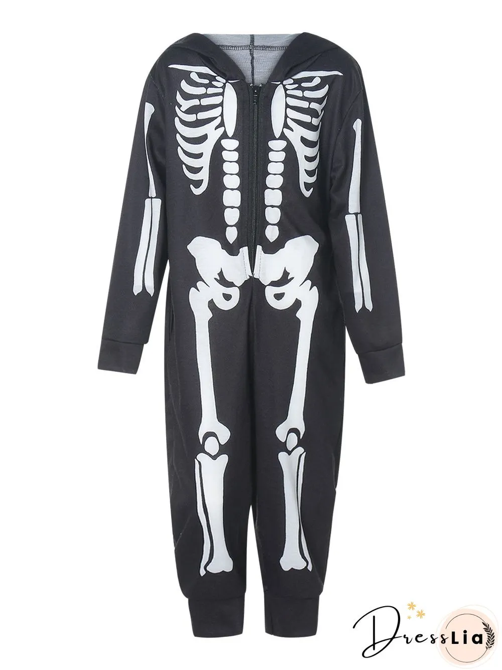 Skull Party Print High Elastic loose h-line regular plus size parents children sets