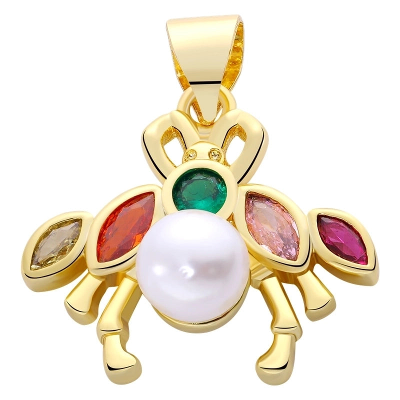 1 Piece 18 * 24mm Alloy Copper Pearl Zircon Tortoise Wings Butterfly Pendant