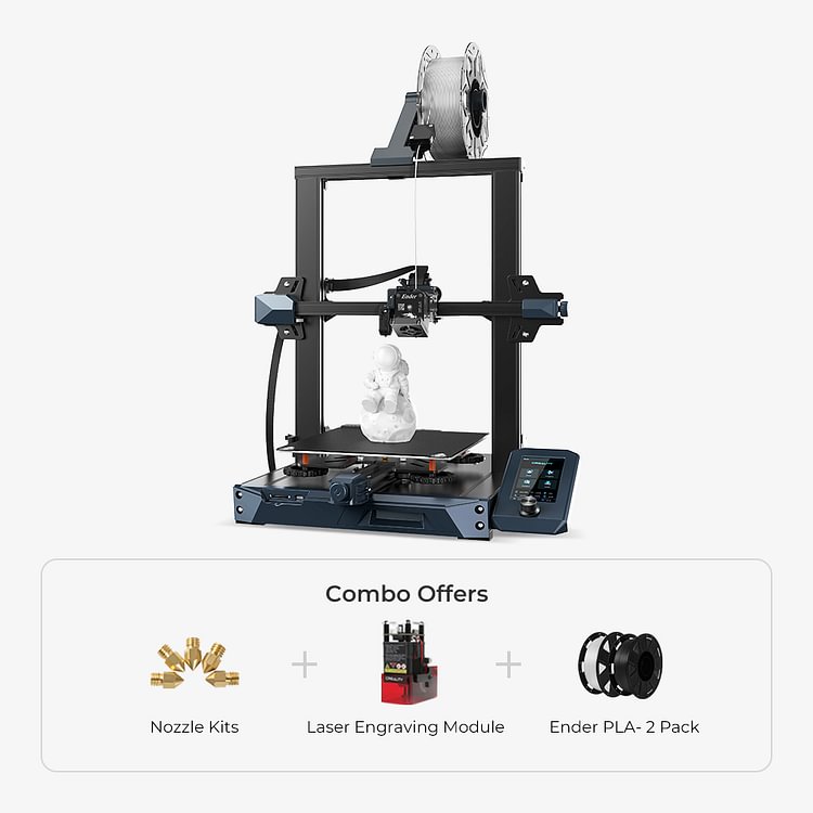 Ender-3 S1 Kombination mit Laser Module 1,6W + 5PCS * Düsen + 2PCS * Ender PLA Filamente