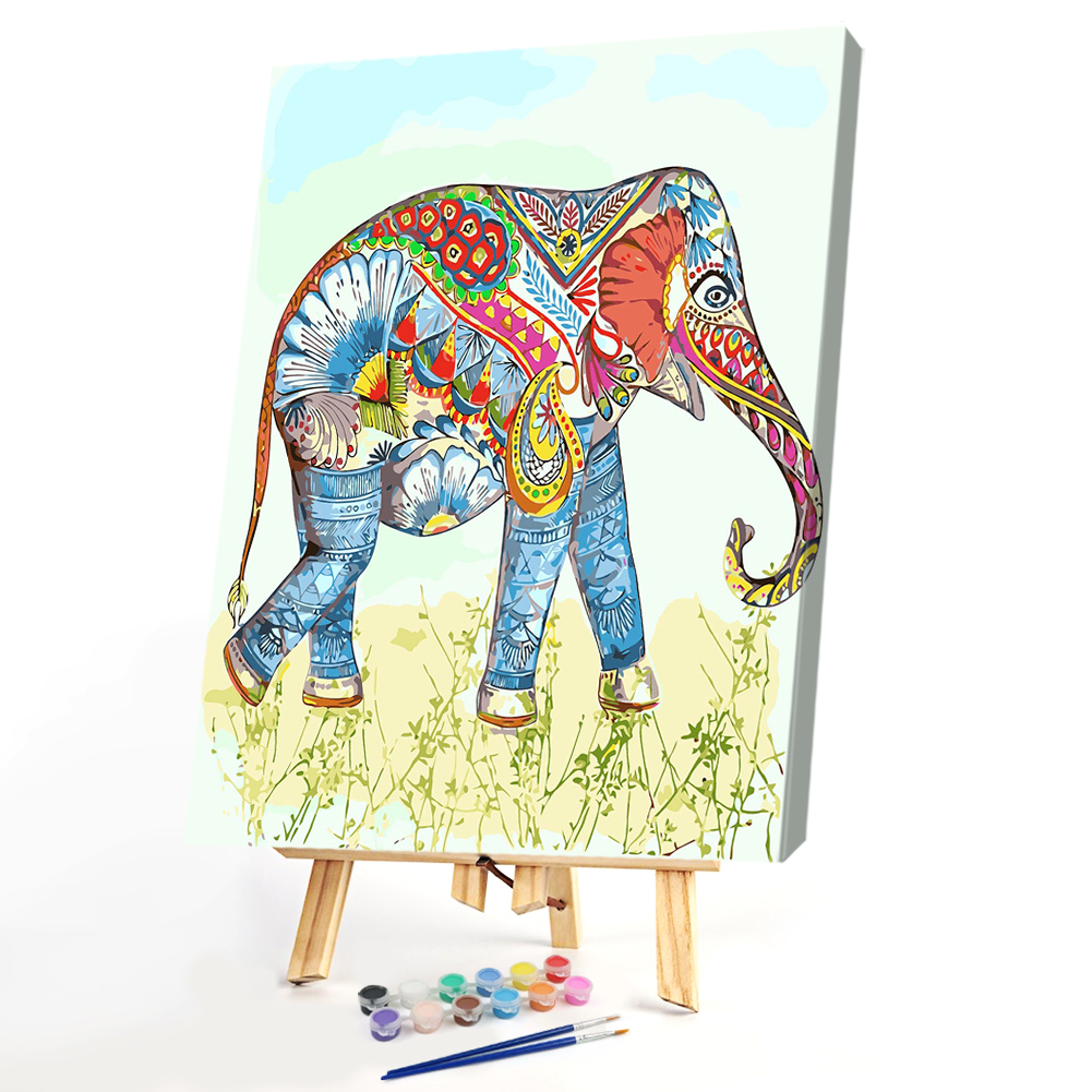 

40*50CM Paint By Numbers-Ethnic Elephant, 501 Original