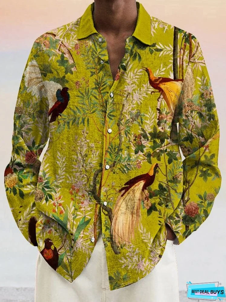 Cozy Floral Cotton Linen Shirt