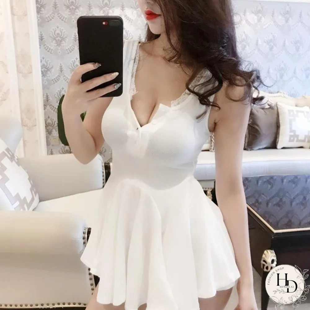 Women's Short Skirts Fluffy Skirt High Waist Knit Skirt Women's Pleated Mini Skirt Casual Elastic Flare Skirt Female Mini Skirt