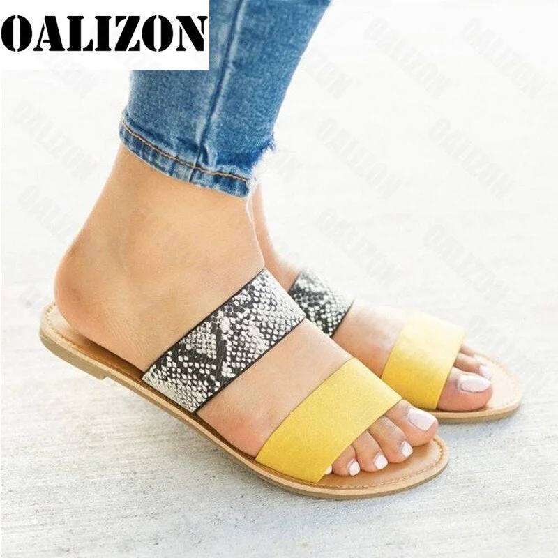 Fashion 2021 Summer New Women's Slippers Flip Flops Female Slides Beach Shoes Women Open Toe Flats Sandals Slippers Shoes Femme