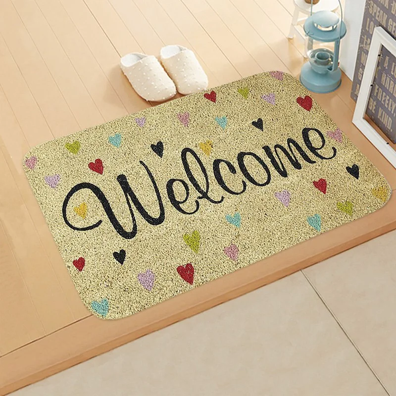 Flannel Entrance Doormats Soft Floor Mats Anti-Slip Door Mat Bathroom Absorbent Carpet for Bedroom Printed Home Rugs 40x60cm