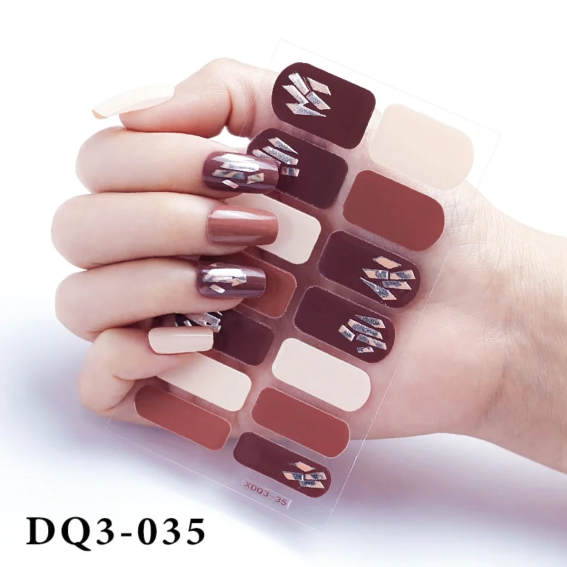 Churchf Nail Stickers Fashion Design Nail Polish Stickers Full Cover Nail Decorations for Manicure Self Adhesive Decals for Nails-Nail Inspo