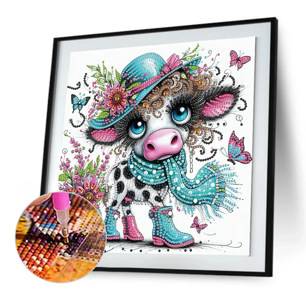 Diamond Painting - Partial Special Shaped Drill - Cow(Canvas|30*30cm)