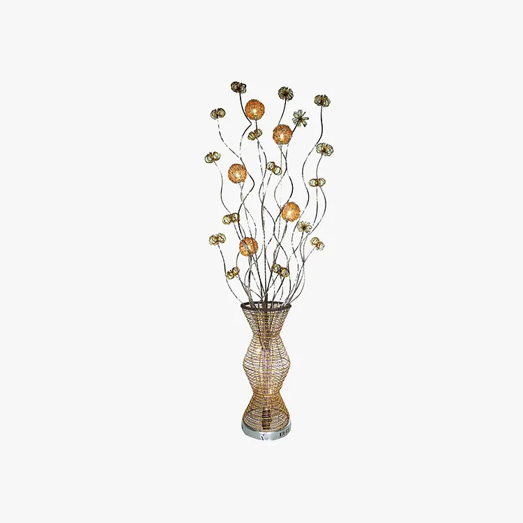 Bella Scandinavian Style Art Deco Handmade Metal Vase Floor Lamp