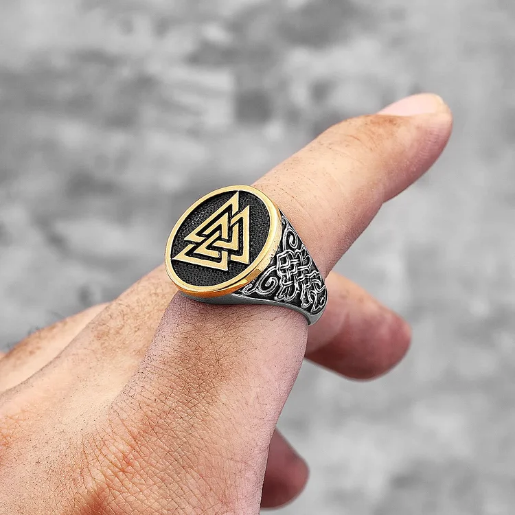 Coutureaura Celtic Knot And Valknut Viking Ring