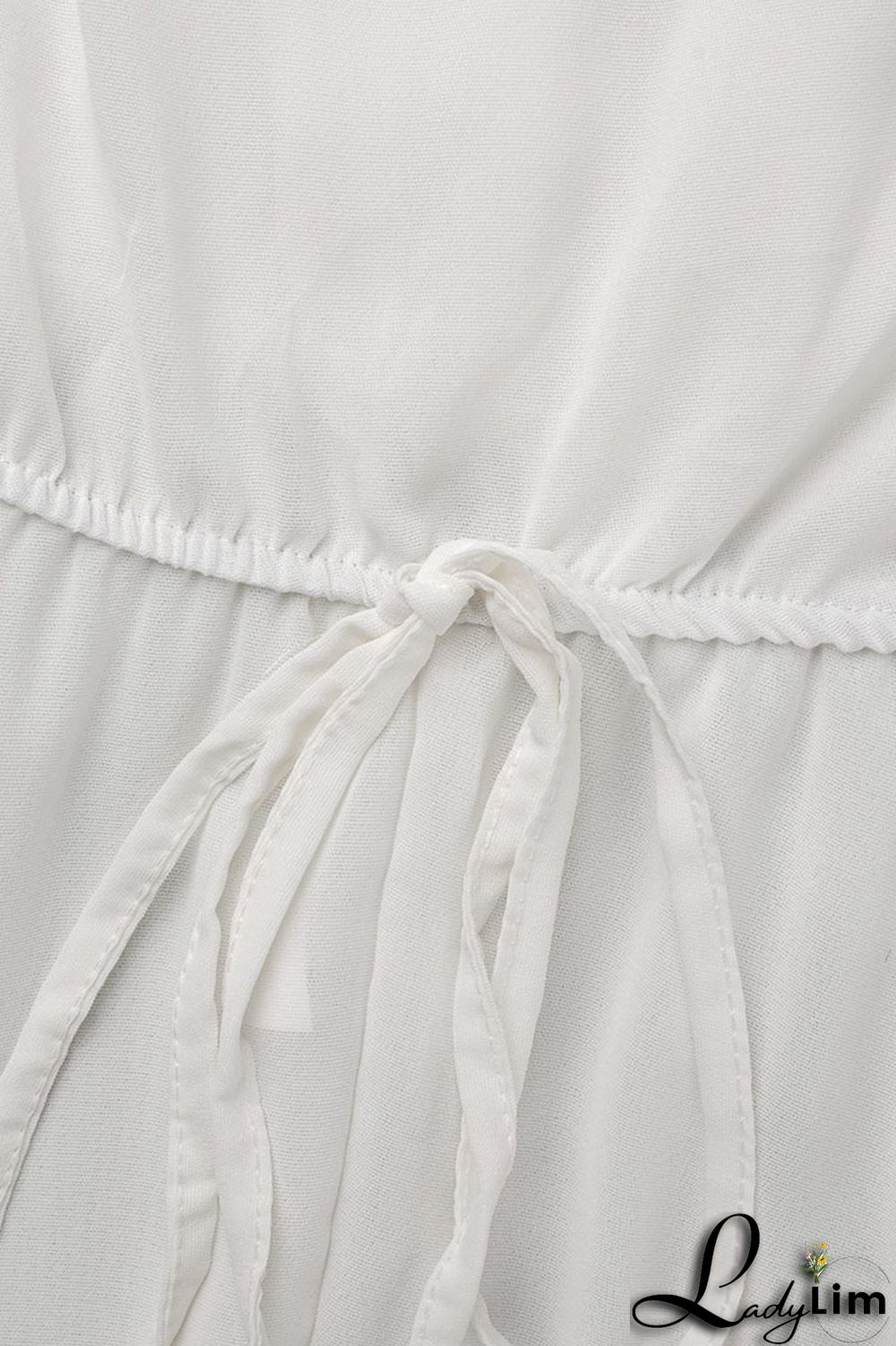 White Casual Solid Patchwork Strapless Straight Jumpsuits