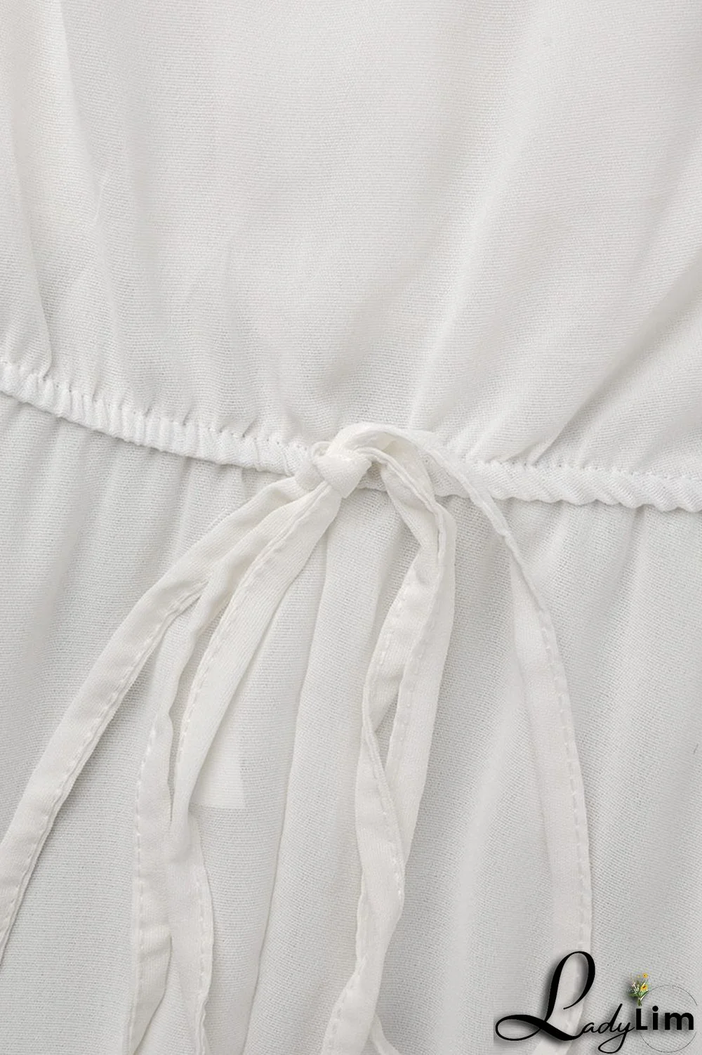 White Casual Solid Patchwork Strapless Straight Jumpsuits
