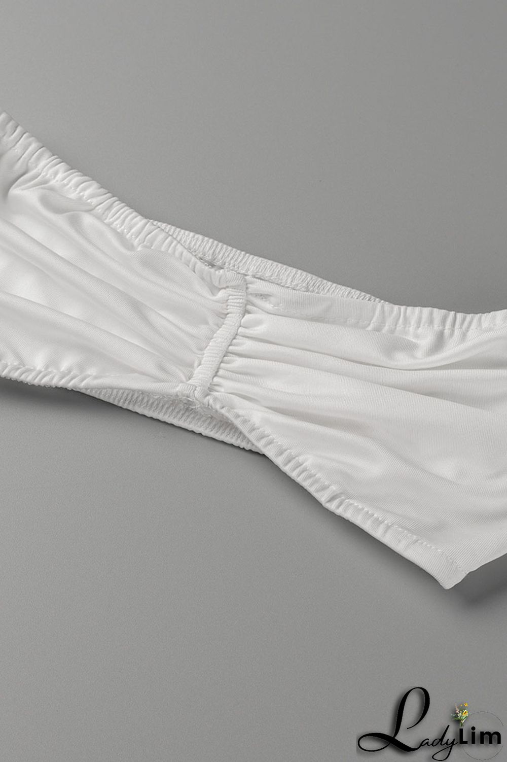 Black Sexy Solid Bandage Split Joint Fold With Bow Strapless Sleeveless Two Pieces