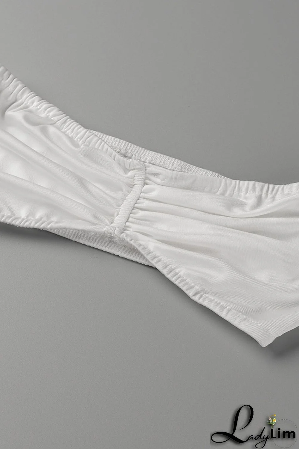 Black Sexy Solid Bandage Split Joint Fold With Bow Strapless Sleeveless Two Pieces