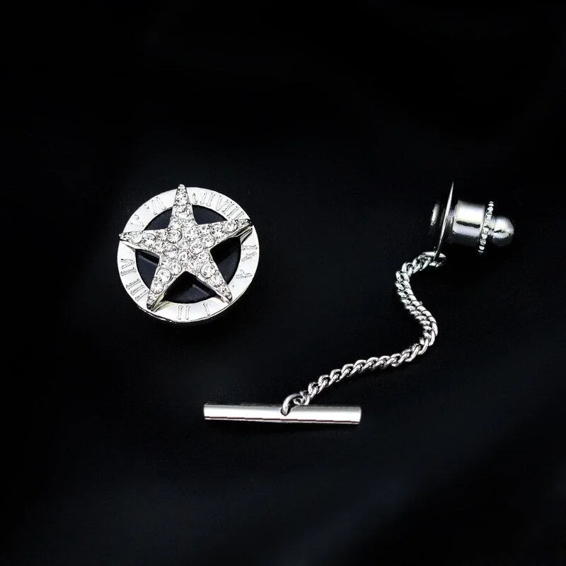 New Tie Pin Men's Shirt Tie Button Business Wedding Banquet Daily Gold/ Exquisite Crystal Tie Accessories Lock Buckle