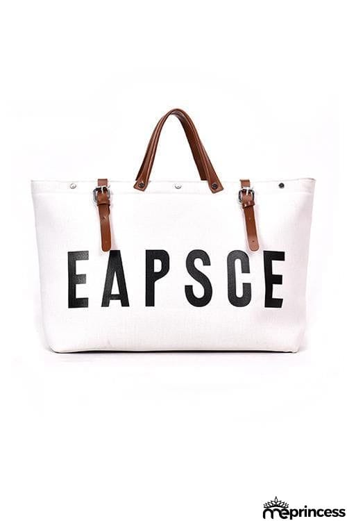 Letter Leather Buckle Travel Bag