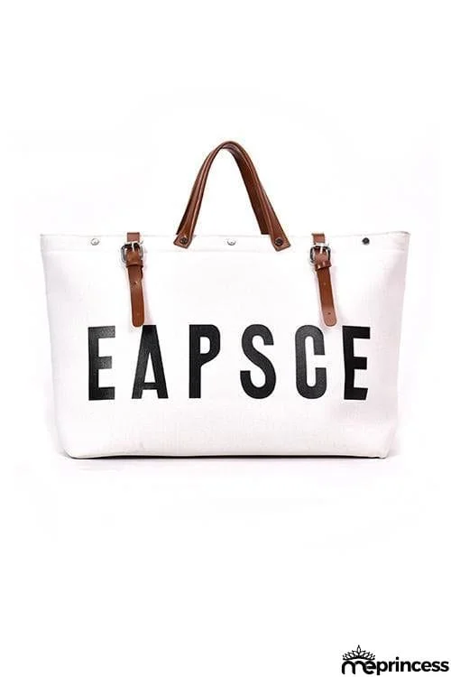 Letter Leather Buckle Travel Bag