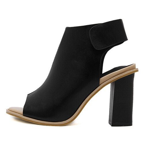Gdgydh Fashion Women Summer Shoes Slingbacks Hook Loop Thick Heel Dress Shoes Ladies Brand Designer High Heel Pumps Open Toe