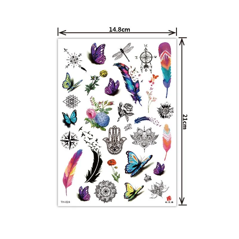 New style tattoo stickers anti-real big picture waterproof sweat flower arm tattoo stickers sika deer parrot tattoo stickers