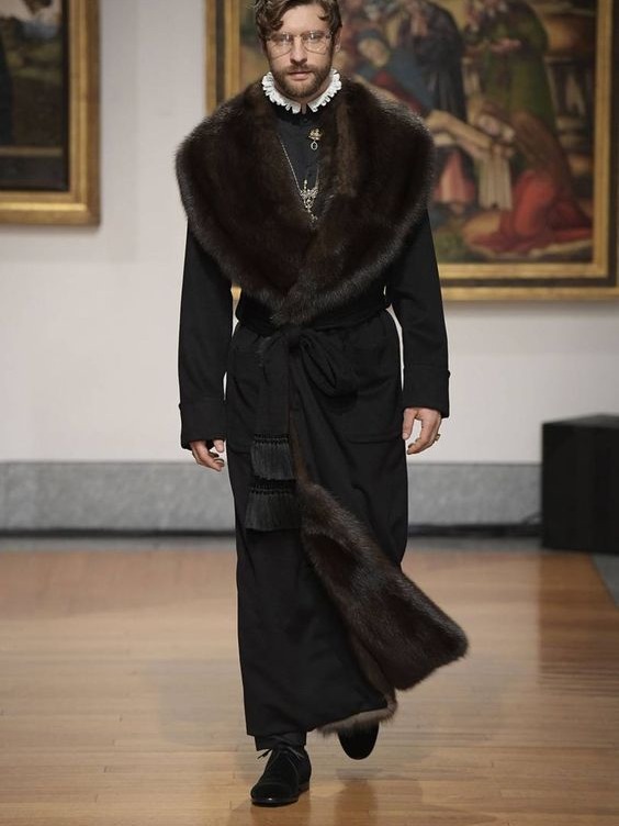 Men's Fashion Warm  Fur Coat