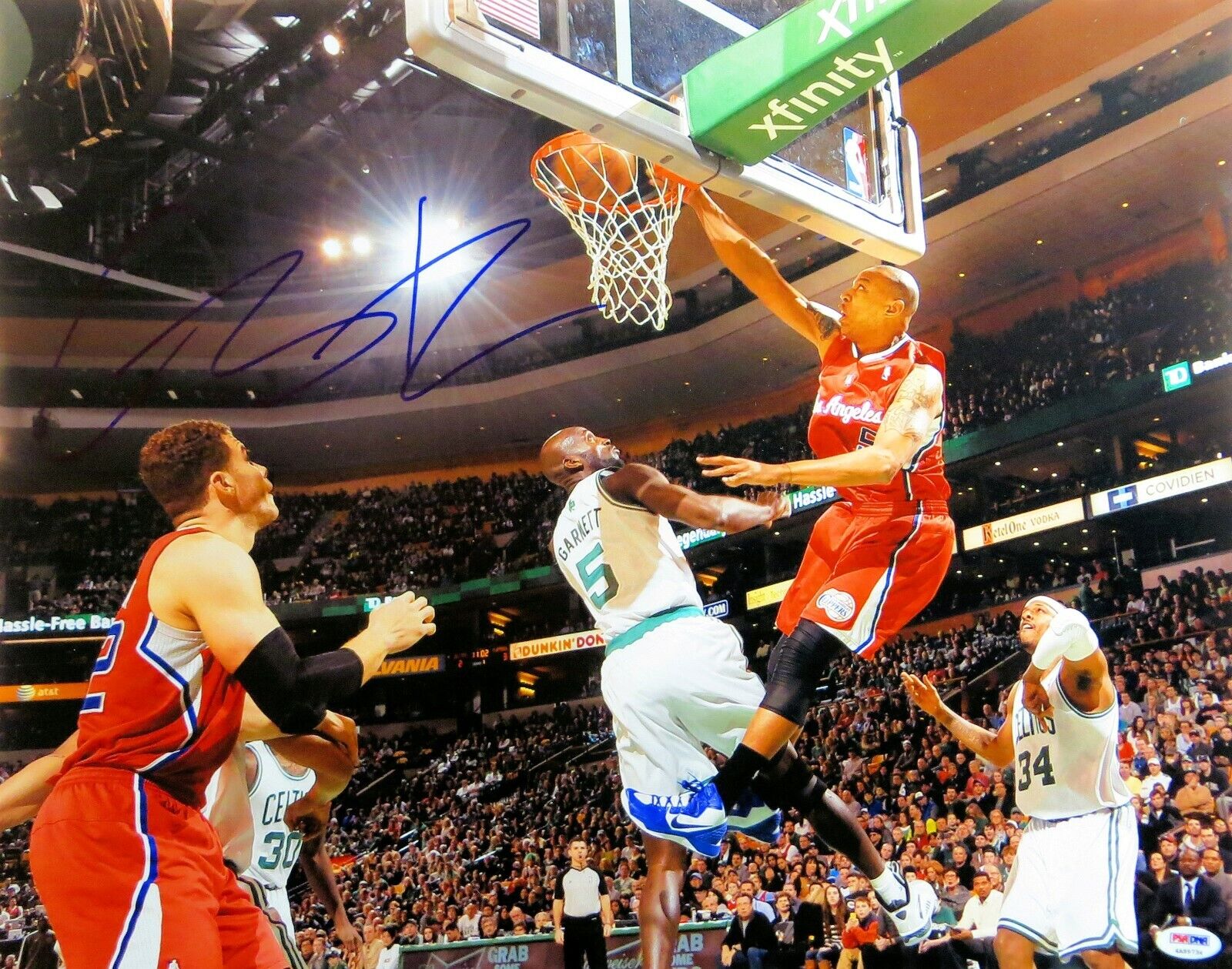 Caron Butler Autographed 16X20 Photo Poster painting LA Clippers Dunking on Garnett PSA/DNA