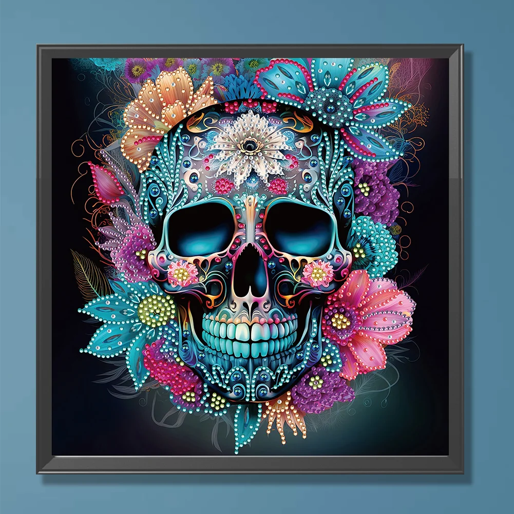 Diamond Painting - Partial Special Shaped Drill - Skull(30*30cm)