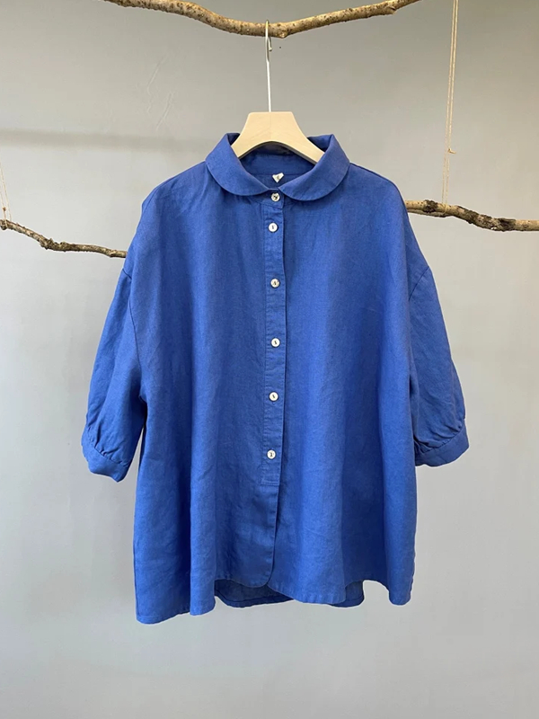 Peter Pan Collar Casual Loose Ladies Shirt tjj Shicloths