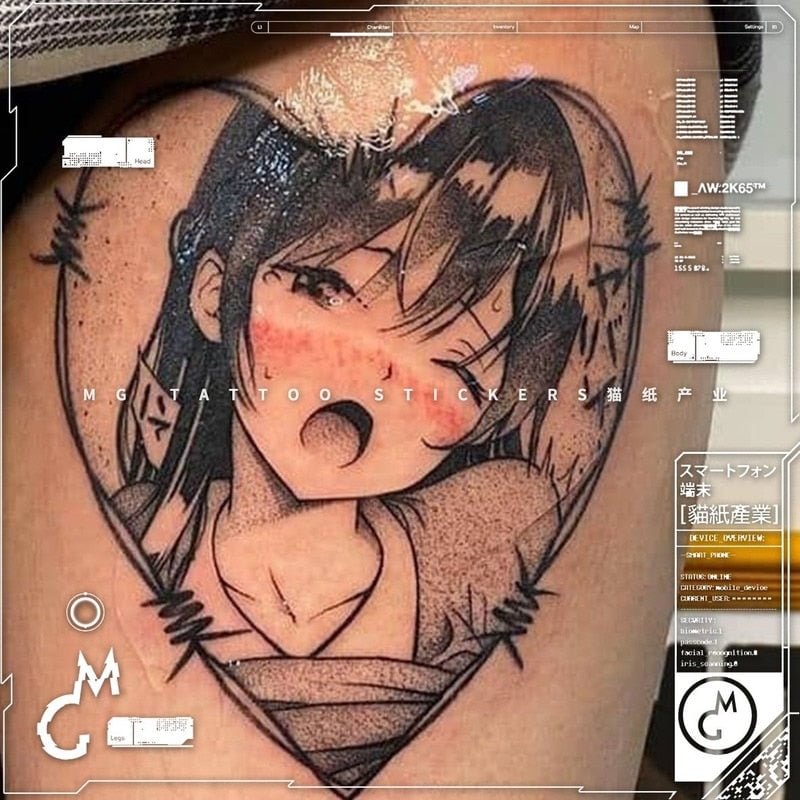 Two-dimensional Sexy Cute Loli Cartoon Anime Love Pattern Waterproof Tattoo Stickers Girl