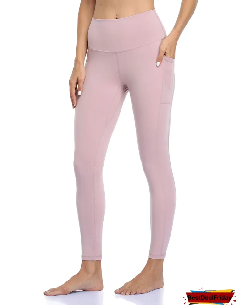 women high waisted yoga pants pink suede