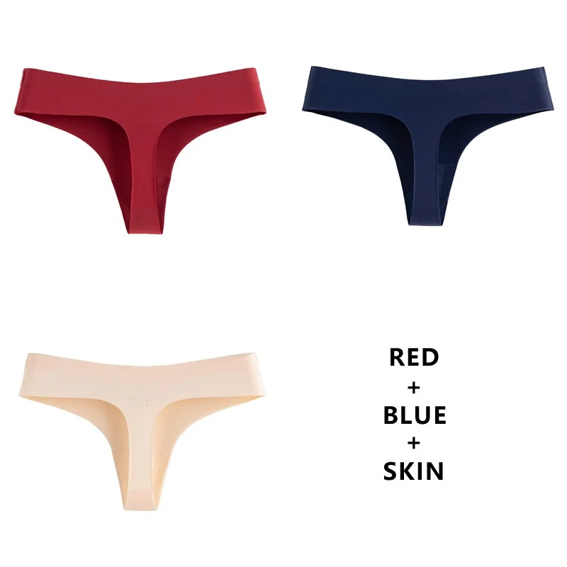 Meet'r 3Pcs/Lot Women Seamless Panties Underwear Fashion Sexy Low-Rise Thong Female Comfortable Intimates G String Lingerie