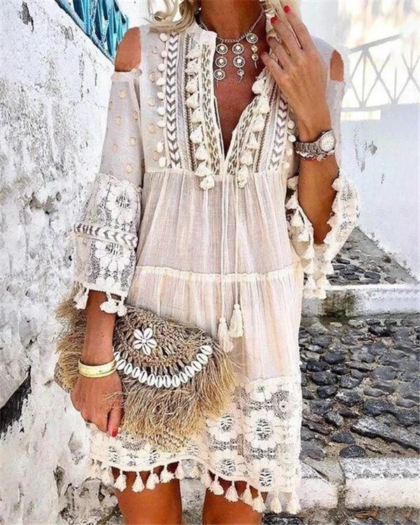 Bohemian Summer Holiday Daily Fashion Short Mini Dresses