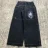 Hyhis Retro Hip Hop Goth Pattern Baggy Jeans Y2k Harajuku Black Pants Men Women High Waist Wide Leg Trousers Casual Streetwear