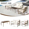 WOXYX Sectional 4 Pieces Patio Furniture Conversation Set, Outdoor PE Rattan Wicker Sofa with 1 Coffee Table,One Double Couch and 2 Singlesofa for Garden Poolside Balcony,White+Natural