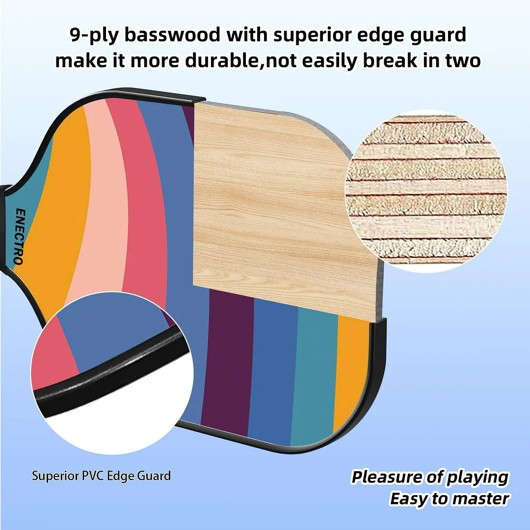 9-Layer Wooden Pickleball Paddle