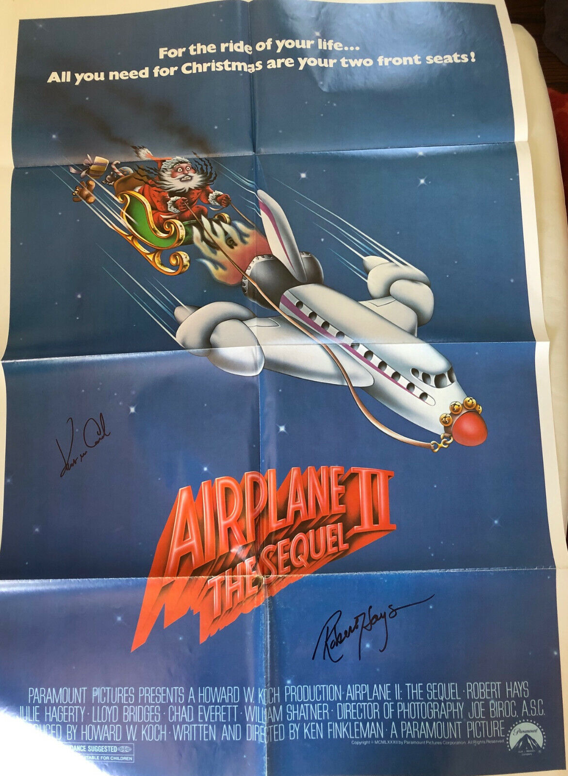 Airplane 2 (27X40) original poster signed by Robert Hays and Kent McCord B28