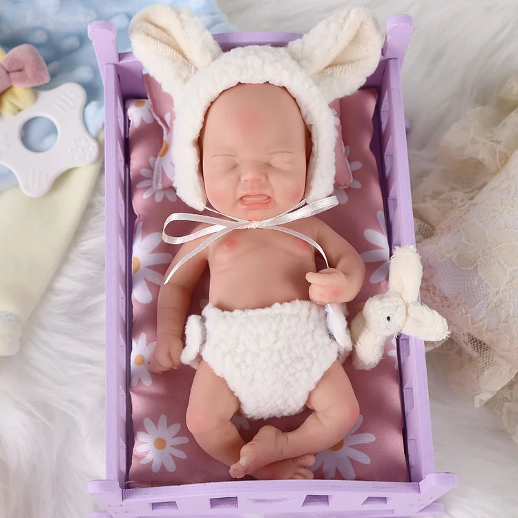 Babeside Full Silicone Baby Doll Girl Kubo 8 inch Realistic Newborn Baby Dolls