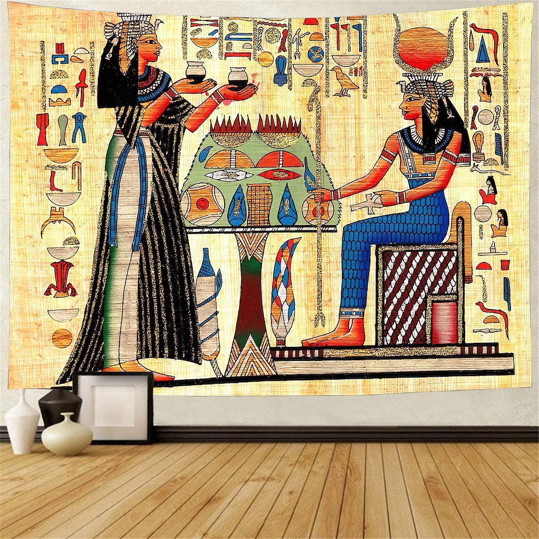 Yellow Ancient Egypt Tapestry Wall Hanging Old Culture Printed Hippie Egyptian Tapestries Wall Cloth Home Decor Vintage Tapestry