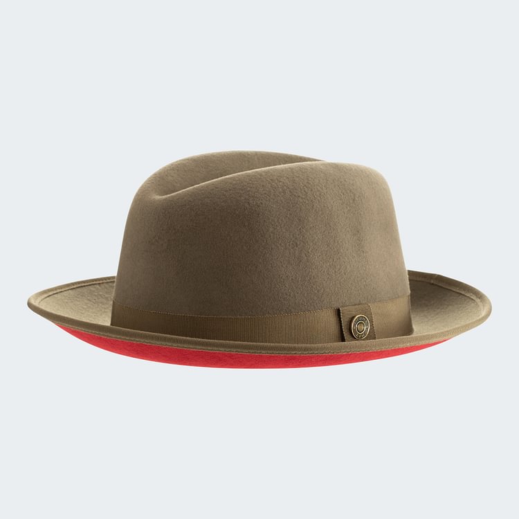 Classic Center-creased Fedora-King (Olive Green)
