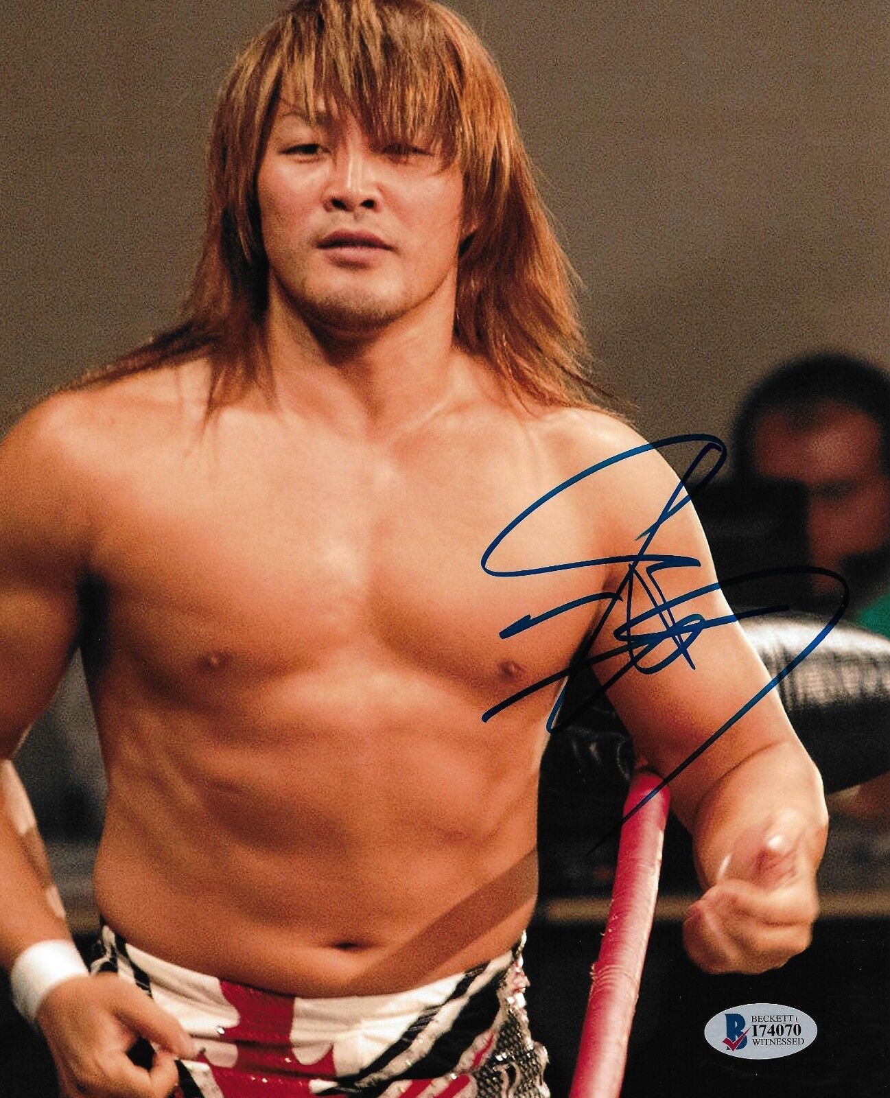 Hiroshi Tanahashi Signed 8x10 Photo Poster painting BAS COA New Japan Pro Wrestling Autograph 70