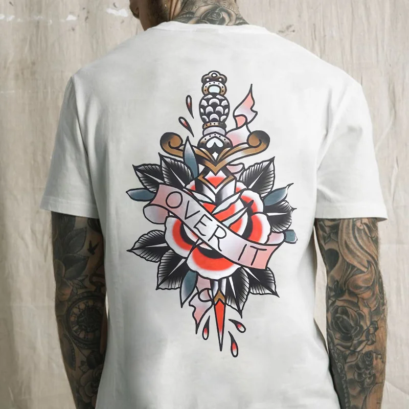 UPRANDY Over It Flower Dagger Printed Men's T-shirt -  UPRANDY