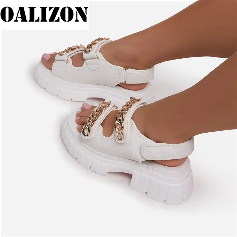 New Summer Gladiator Roman Women Chain Flip Flops Sandals Slippers Shoes Women Open Toe Flat Platform Lady Casual Sandals Shoes