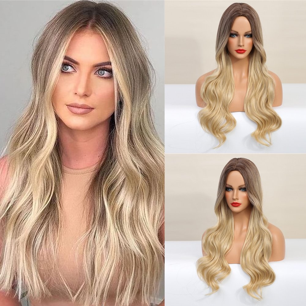 Long Wigs Wavy Hair Blonde Daily Style US Mall Lifes