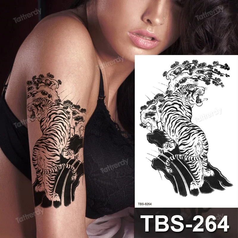 dragon wing snake temporary tattoo sticker waterproof black henna anime body art tattoo fake water transfer decal sexy for women