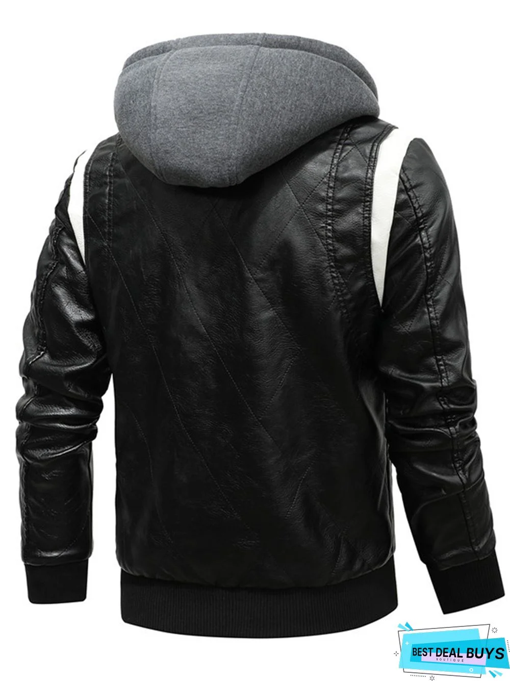 Men's Pu Leather Casual Stand Collar Coat