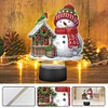 Acryl Weihnachten Schneemann doppelseitig - 5d DIY Bastellampe